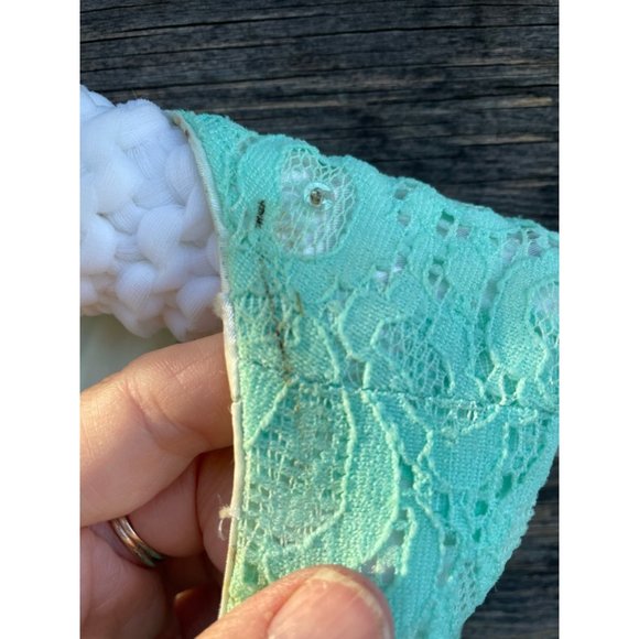 Vintage 1960 Lace Aqua Green Maxi Dress - Picture 11 of 14